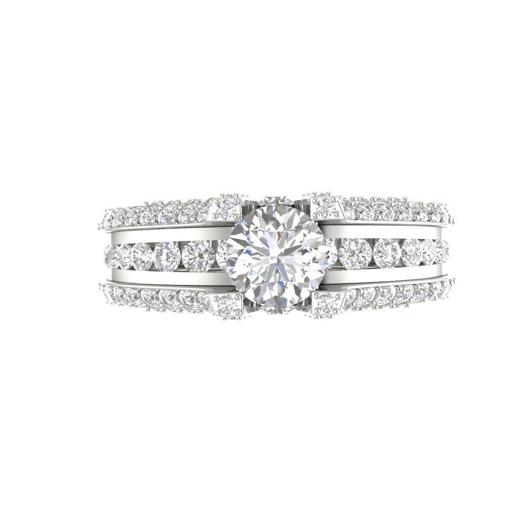 RoundCutDiamondBridalAnniversaryRingTopView