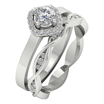 SideViewNaturalDiamondBridalRingSet