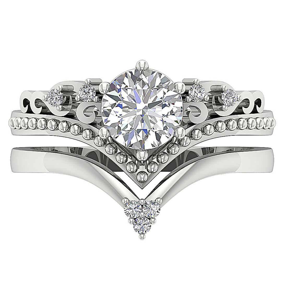 TopViewRoundDiamondRing14kWhiteGold