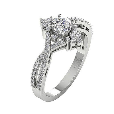 UniqueRoundDiamond14kGoldRIng