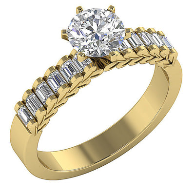 UniqueRoundDiamond14kGoldRing