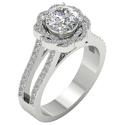 UniqueRoundDiamond14kGoldRing