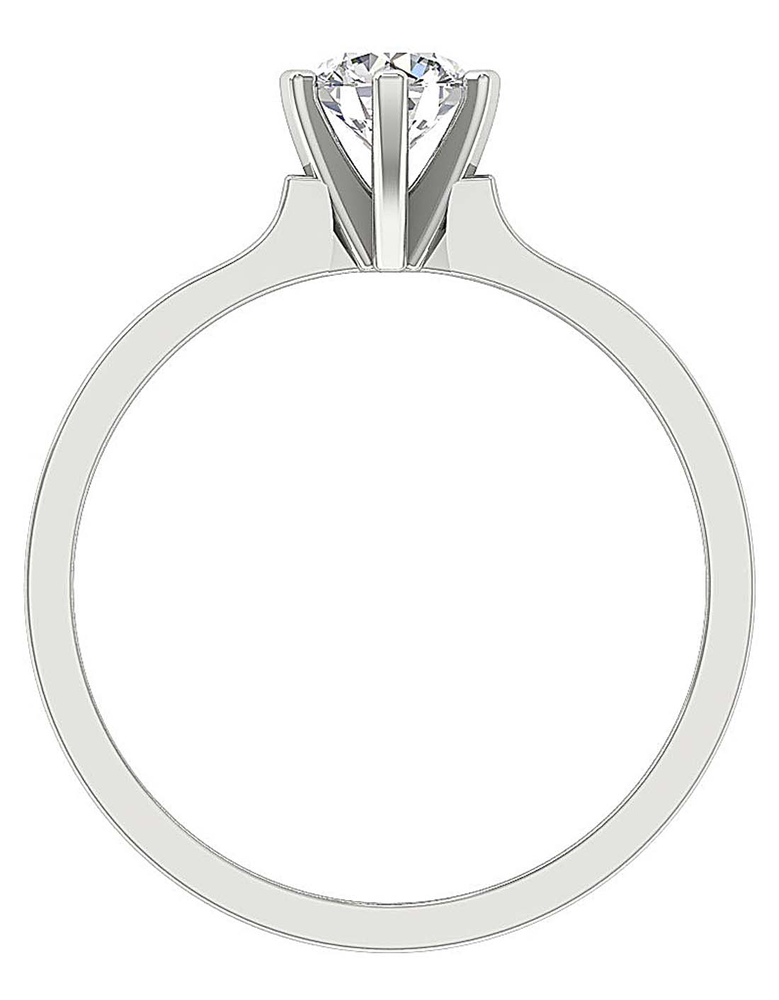 Side profile of a high-set 6-prong solitaire statement ring