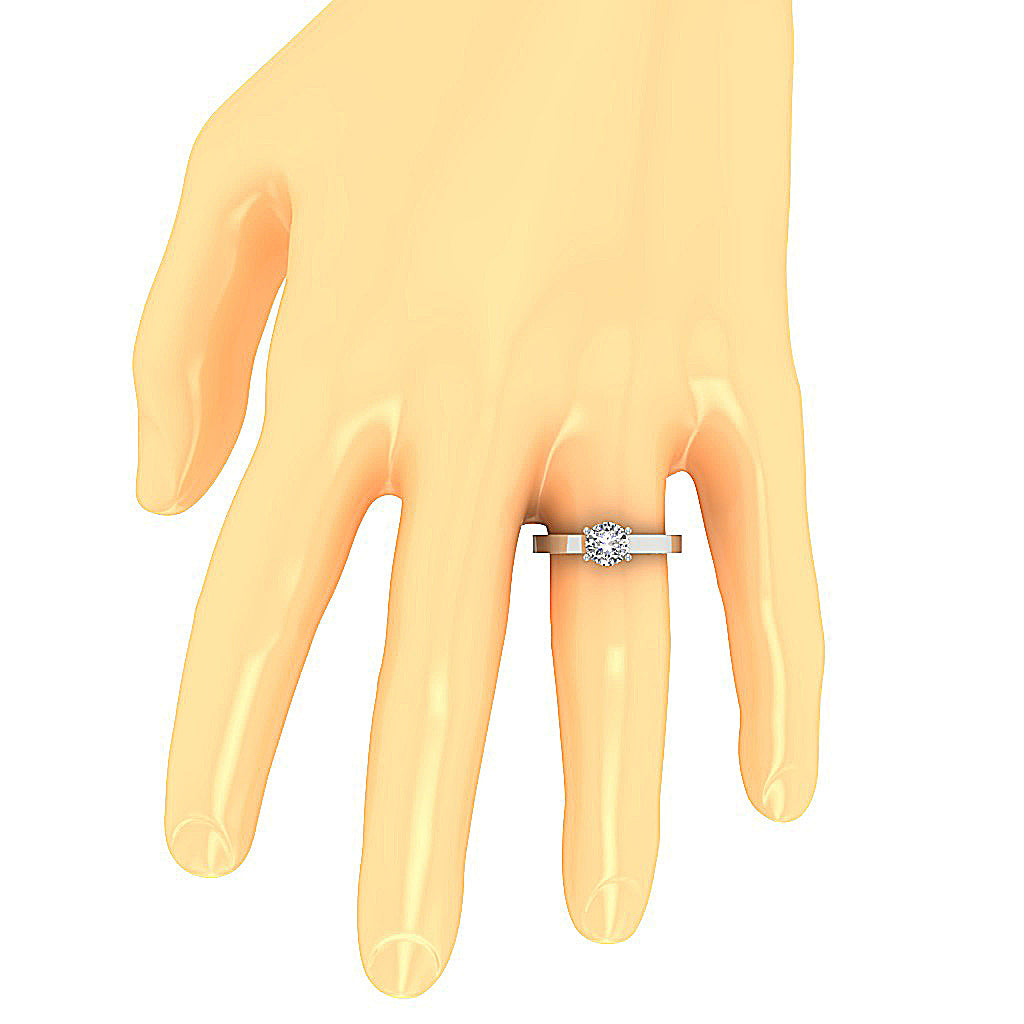 2.50ct lab-grown diamond ring shown on hand for scale