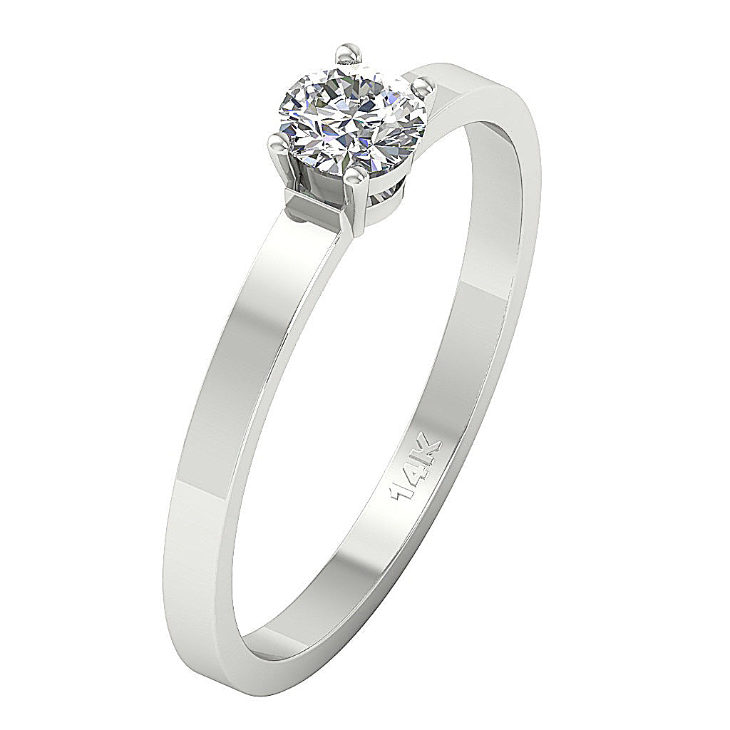 High-profile side view of a 4ct diamond in a 4-prong eagle setting.