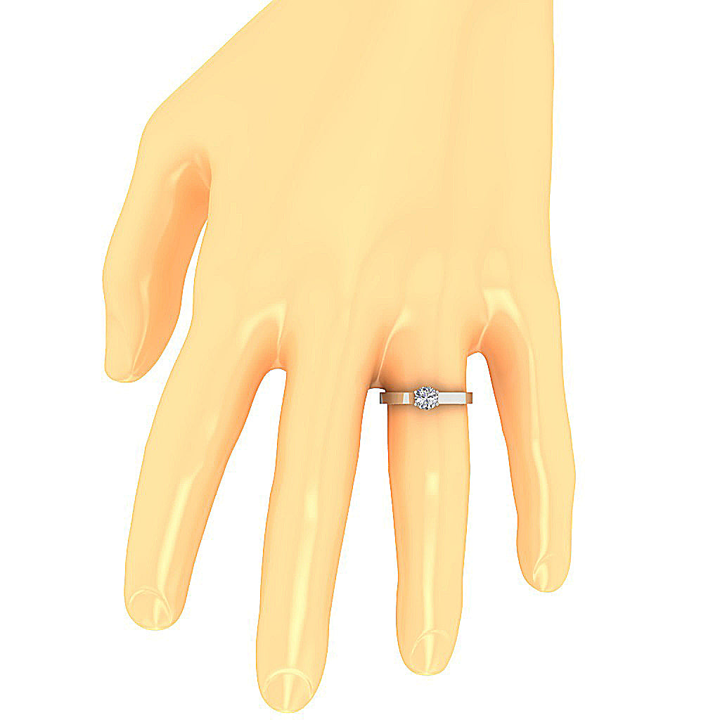 Hand-crafted 14K solid gold sustainable diamond engagement ring