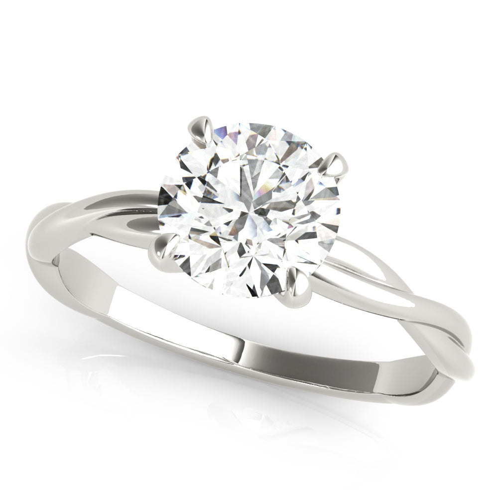Perspective view of VS F lab grown diamond solitaire ring