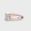 Rose Gold Emerald Cut Diamond Solitaire Ring