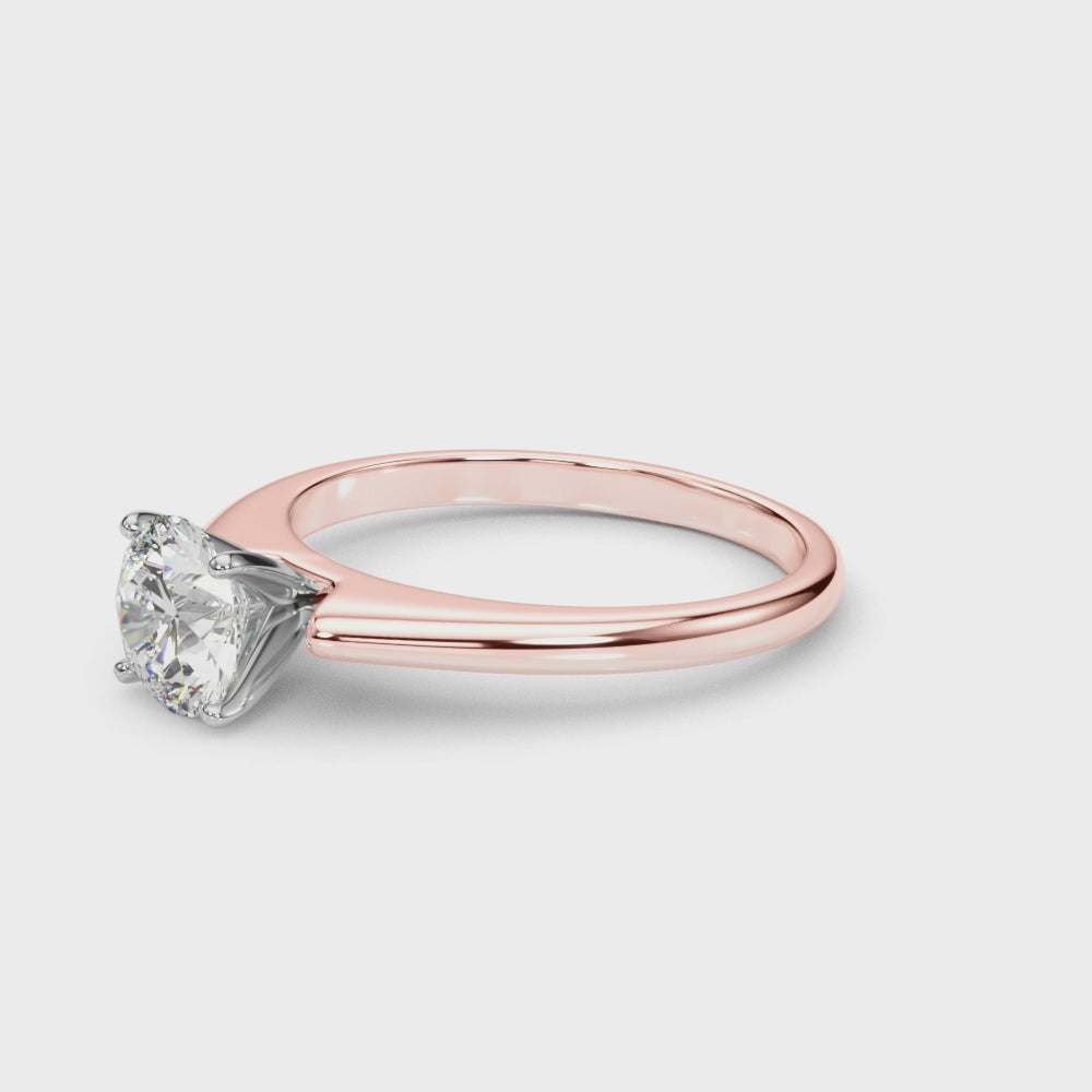 Round Lab Diamond Solitaire in Rose Gold
