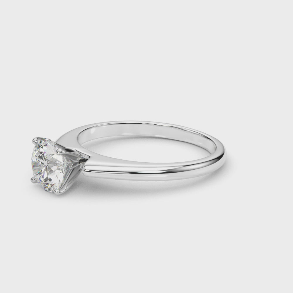The Ultimate Sparkle: Round Solitaire in Icy White Gold