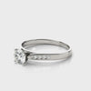Elegant Channel-Set Cathedral Diamond Engagement Ring