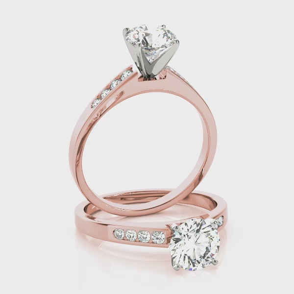 Round Cut Lab Grown Diamond Ring in Rose Gold