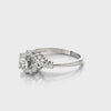 360-Degree Showcase: 14K White Gold Lab Grown Diamond Curved Cluster Ring
