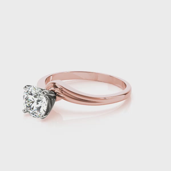360-Degree View: Round Brilliant Cut Diamond Solitaire Ring