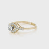 Luxury Redefined: 14K Yellow Gold Lab Diamond Unique Statement Ring In Motion