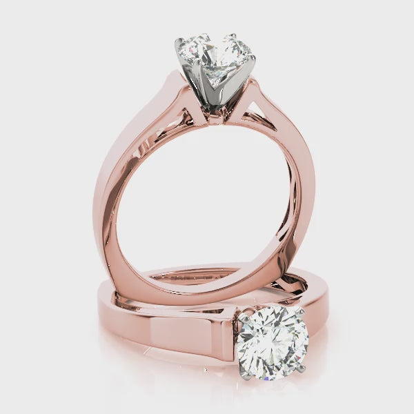360° Luxury Reveal: Tapered Cathedral Diamond Solitaire Engagement Ring