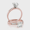 14K Rose Gold Round Cut Lab Diamond Prong Set Solitaire Ring