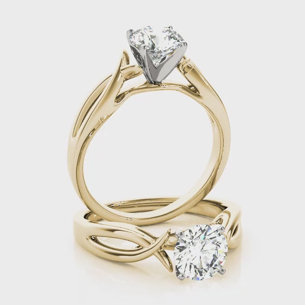 360° View of Our Iconic Yellow Gold Fluid Wave Engagement Ring