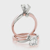 Rose Gold Bypass Engagement Ring & Curved Wedding Band