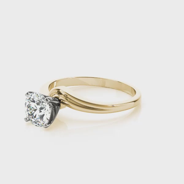 Close-up Luxury: Diamond Engagement Ring in Yellow, Rose & White Gold