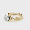 14K Yellow Gold Round Lab Grown Diamond Split Shank Bypass Solitaire Ring