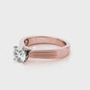 Round Cut Diamond Solitaire Ring with Ribbed Shank