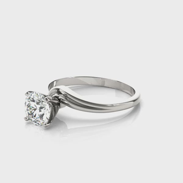 Real-Life Sparkle: 14K Gold Bypass Solitaire Ring Video