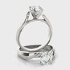 14K White Gold Round Lab Grown Diamond Bypass Solitaire Engagement Ring