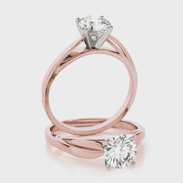 Lab Created Diamond Engagement Ring in 14k Rose Gold