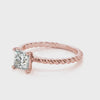 Elegant video showcase of princess cut diamond ring on a rose gold twisted rope band