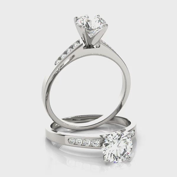 White Gold Channel Set Lab Created Diamond Ring