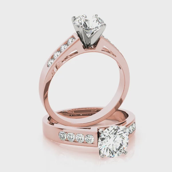 360 Degree View of Round Cut Lab Grown Diamond Ring in Rose Gold