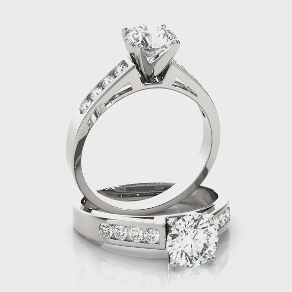 Modern Elegance - White Gold Channel Set Lab Created Diamond Ring