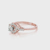 Romantic Sparkle: 14K Rose Gold Round Cut Lab Created Diamond Chevron Ring