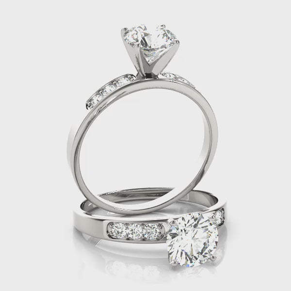 14K White Gold Round Lab Grown Diamond ring