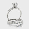 14K White Gold Round Lab Grown Diamond ring