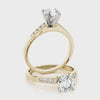 Side Details of Yellow Gold Diamond Cathedral Ring