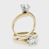 14K Yellow Gold Round Bypass Diamond Solitaire Ring Set