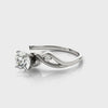 14K White Gold Round Lab Grown Diamond Infinity Swirl Engagement Ring