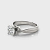 14K White Gold Round Cut Lab Diamond Split Band Bypass Ring