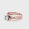 Brilliant Round Lab Created Diamond Split Twist Solitaire Engagement Ring in 14K Rose Gold