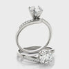 14K white gold lab created diamond engagement ring.