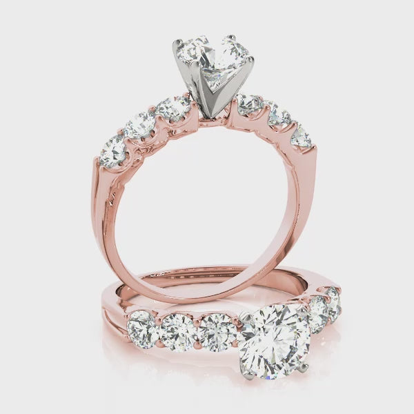 Stunning Side-Stone Rose Gold Ring