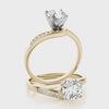 14K rose gold diamond spiral ring.
