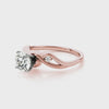 14K Rose Gold Round Cut Lab Diamond Elegant Swirl Solitaire Ring