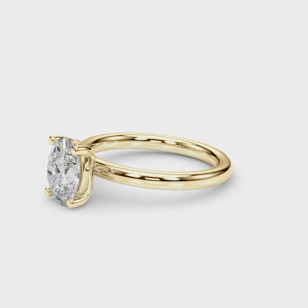 Yellow Gold Oval Lab Diamond Ring Showcase