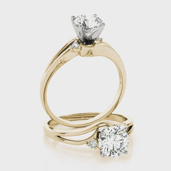Full structural display from multiple angles of the classic yet modern 14K yellow gold