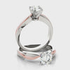 Stunning 360 rotation video of the two-tone 14K rose and white gold crossover shank diamond ring.