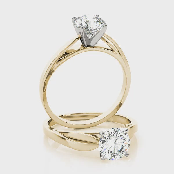 360° Sparkle of Round Cut Lab Grown Diamond Ring in Yellow Gold
