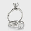 Round Diamond Bypass Solitaire in 14K White Gold